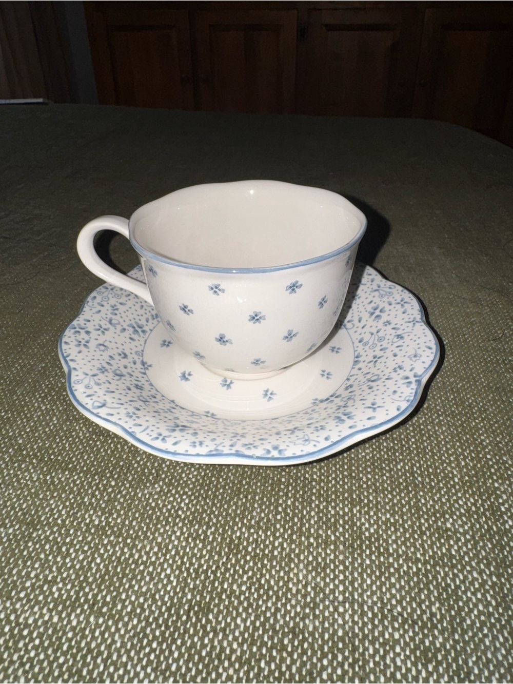 Vintage Nikko Japan “American County Dena” Blue Forget-Me-Not Teacup&Saucer set